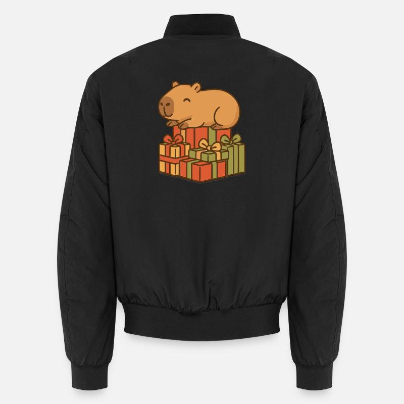 ✨ Capybara endormi sur les cadeaux de Noël Bomber unisexe