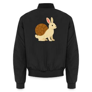 Cute Snail Rabbit - Unisex Bomber Jacket - black - Back - AI Model Male 185 light (185cm)