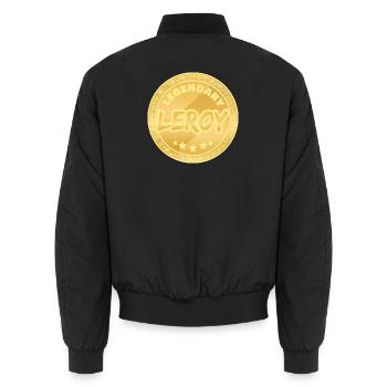 Leroy as a given name - Unisex Bomber Jacket - black - Back - AI Model Male 185 light (185cm)