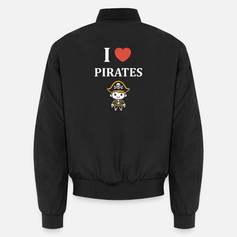 I love Pirates - Unisex Bomber Jacket - black