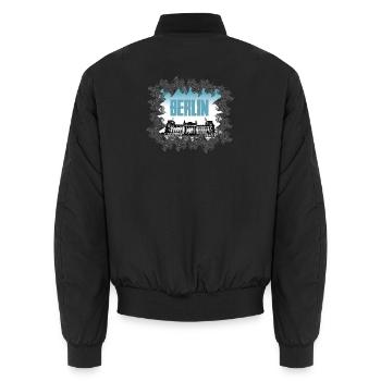 Berlin Skyline Brandenburger Tor - Unisex Bomberjacke - Schwarz - Hinten - AI Model Male 185 light (185cm)
