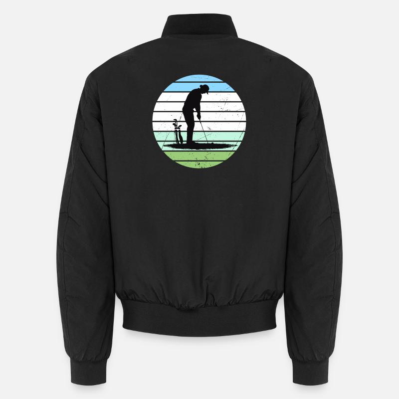 Silhouette de golf en cercle pastel - Bomber unisexe - noir