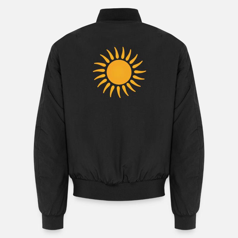 Graphique du soleil orange sunburst Bomber unisexe