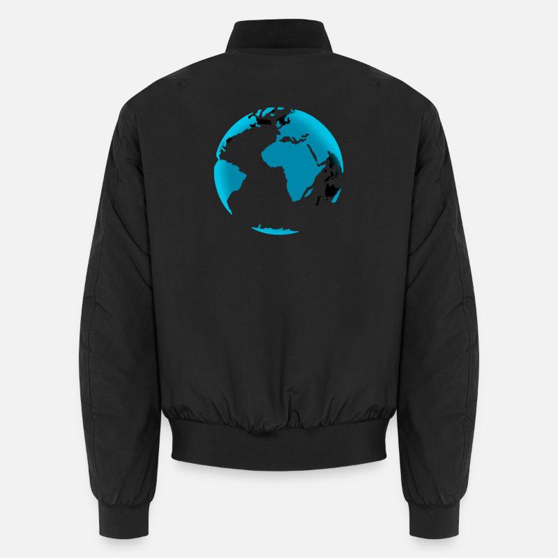 Blauer Globus Neon Schwarz - Unisex Bomberjacke - Schwarz