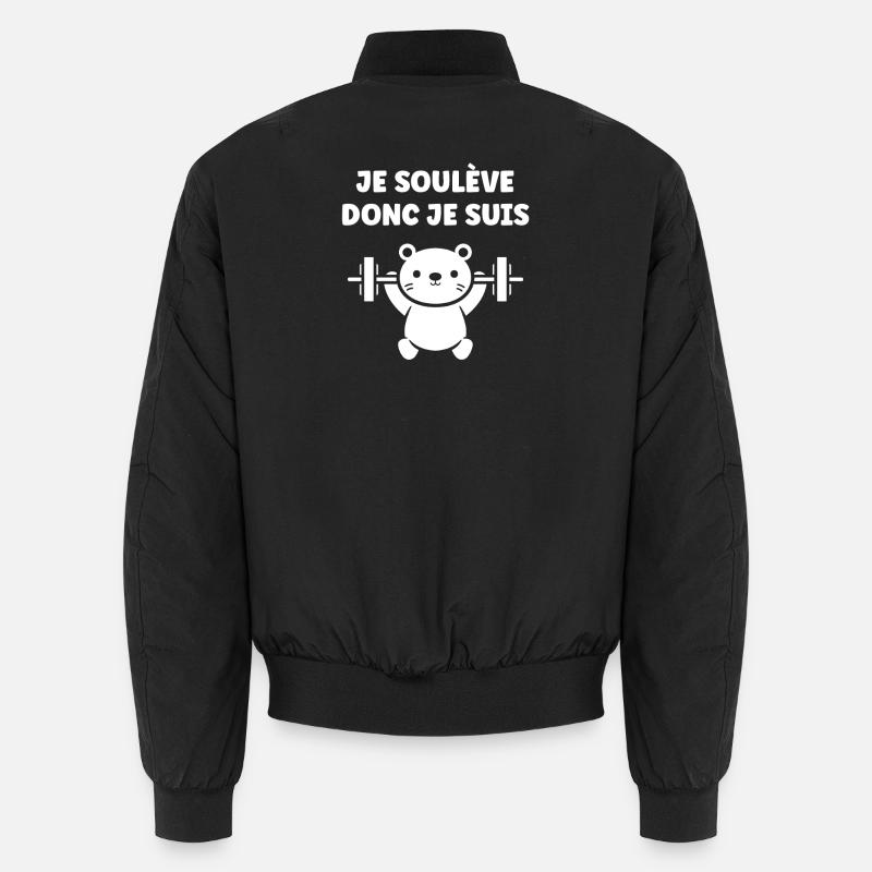 Je Soulève Donc Je Suis - Bomber unisexe - noir