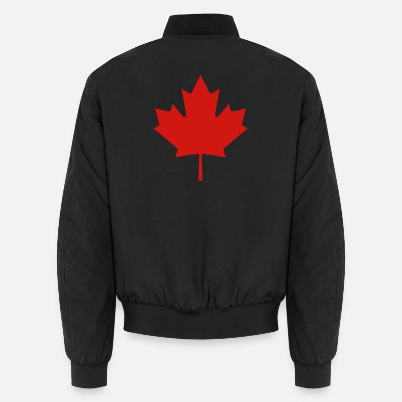 Emblème des silhouettes de la feuille d’érable Bomber unisexe