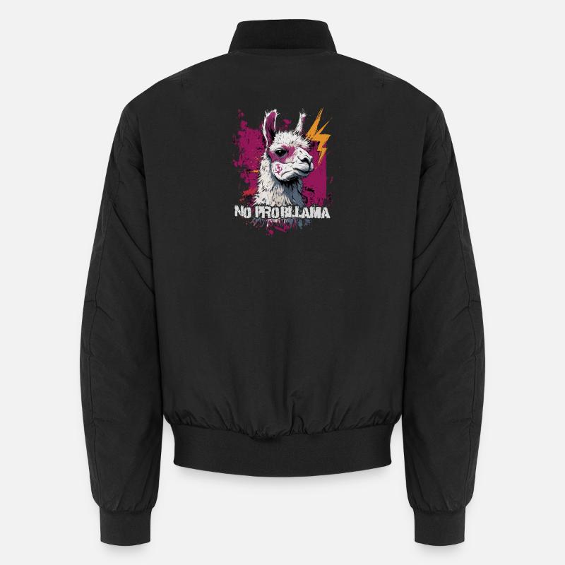 Cooles Lama Alpaka Unisex Bomberjacke