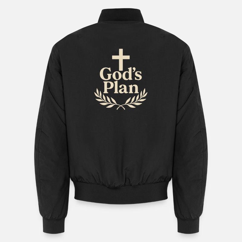 Gottes Plan Kreuz Logo Unisex Bomberjacke