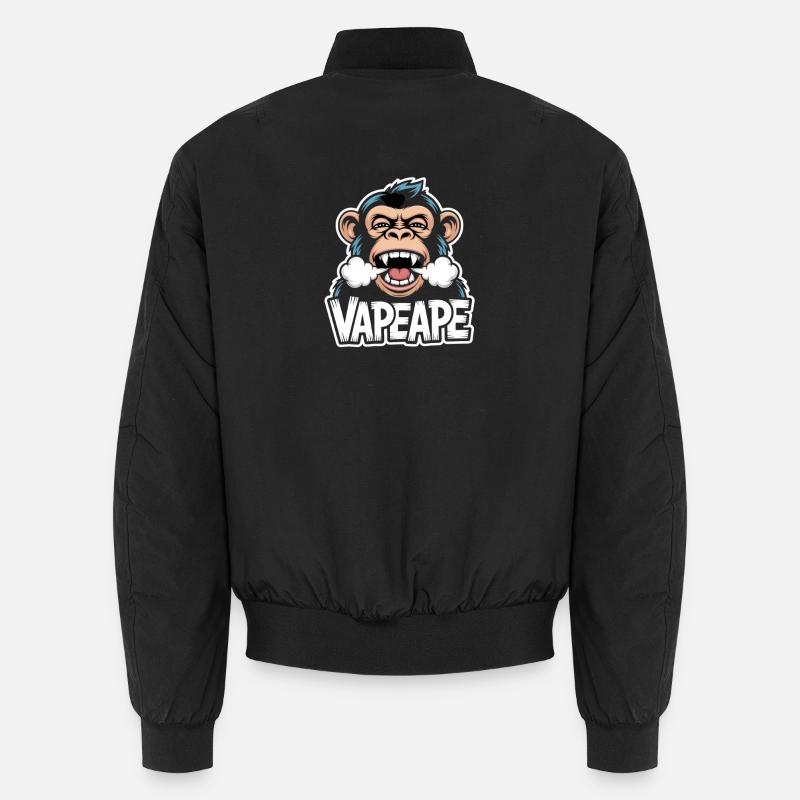 Vape Ape Funny Monkey Graphique - Bomber unisexe - noir