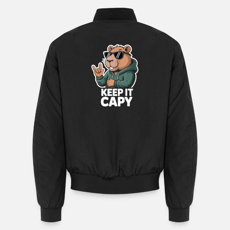 Capy Bear Rockout Gardez-le Capy - Bomber unisexe - noir