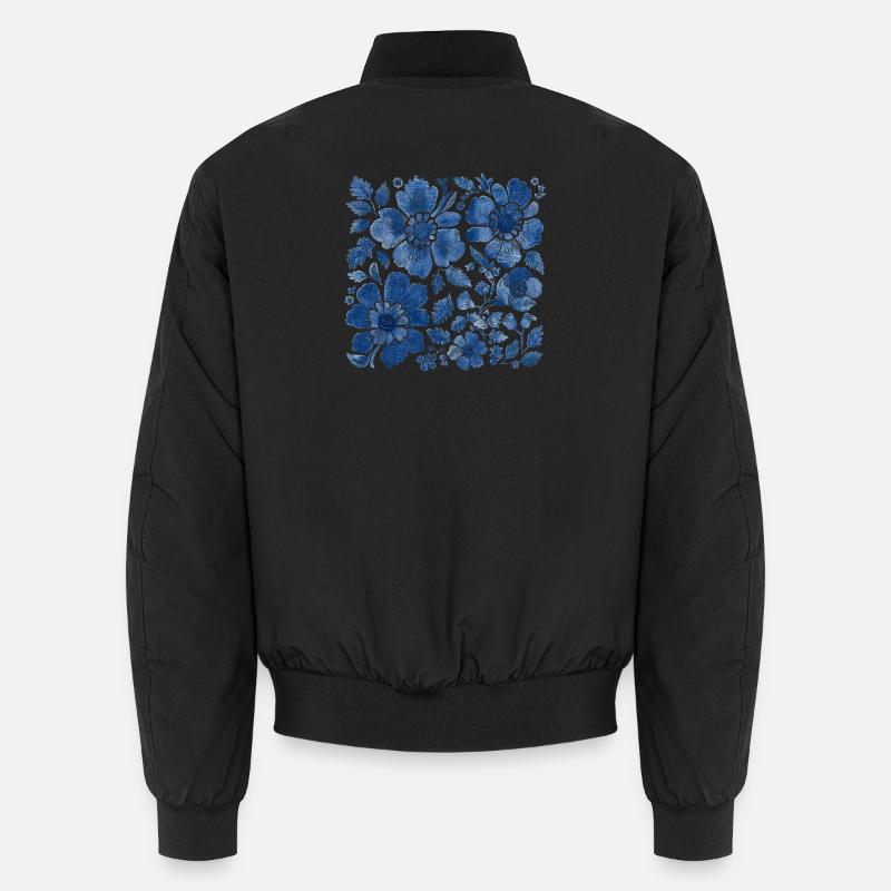 Motif floral avec texture denim - design élégant Bomber unisexe
