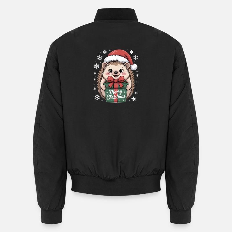 Hérisson Noël Joyeux Noël Cadeau Bomber unisexe