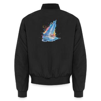 Sailing dream color explosion - Unisex Bomber Jacket - black - Back - AI Model Male 185 light (185cm)