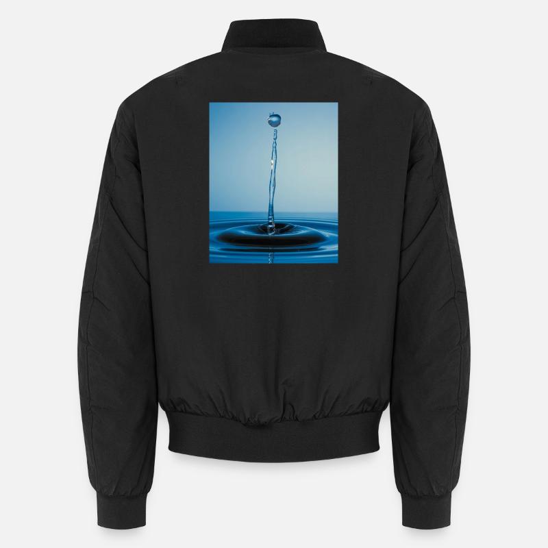 Blue Water Abstract - Unisex Bomber Jacket - black