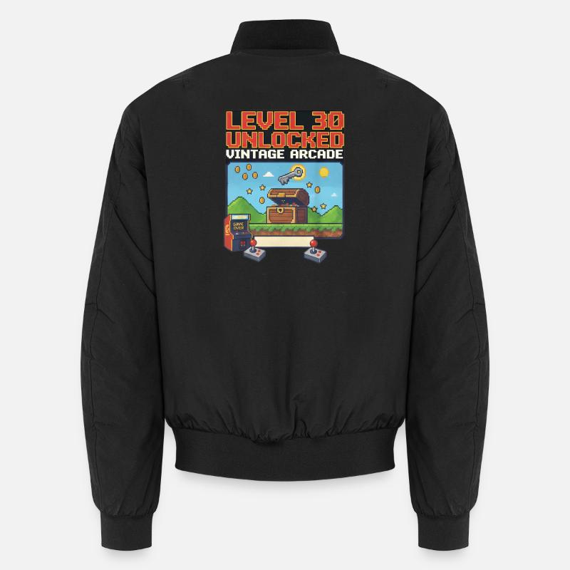 Level 30 Unlocked Vintage Arcade Unisex Bomber Jacket