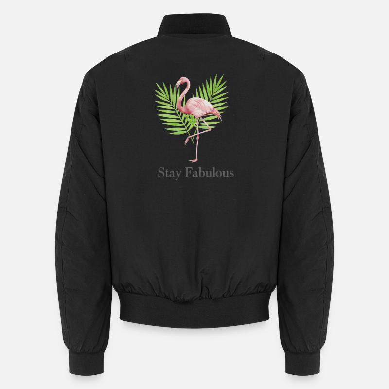 Flamingo Palm Trees Flair Stay Fabulous Unisex Bomber Jacket