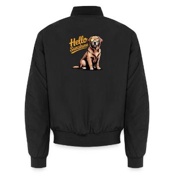 Hello Sunshine - Cool Golden Retriever Logo pour animaux de compagnie - Bomber unisexe - noir - Dos - AI Model Male 185 light (185cm)