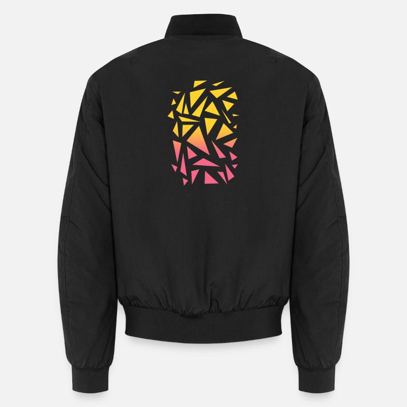 Triangle Pattern - Yellow Red - Unisex Bomber Jacket - black