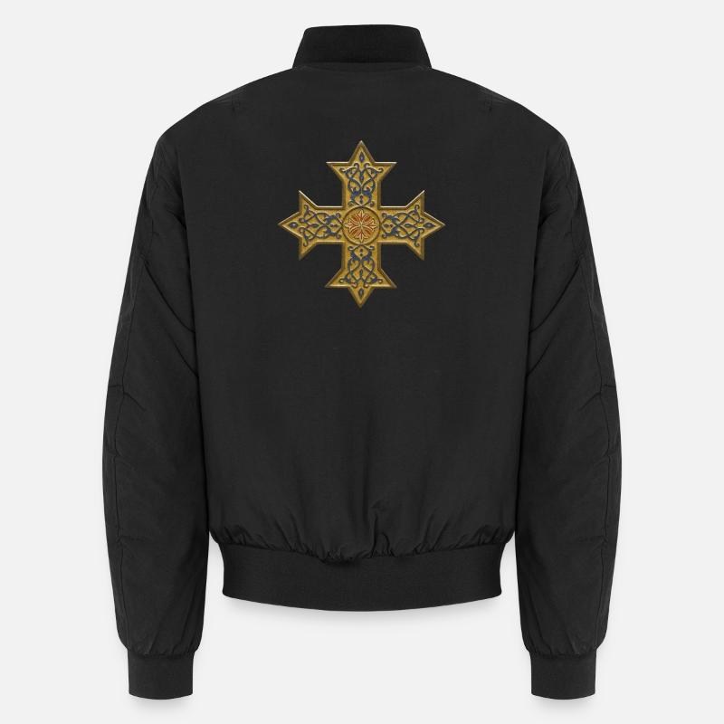 Coptic Cross - Unisex Bomber Jacket - black