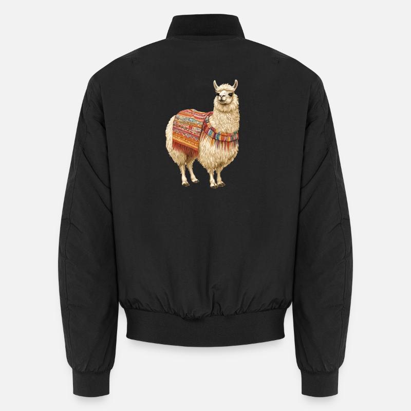 Lama - Unisex Bomberjacke - Schwarz