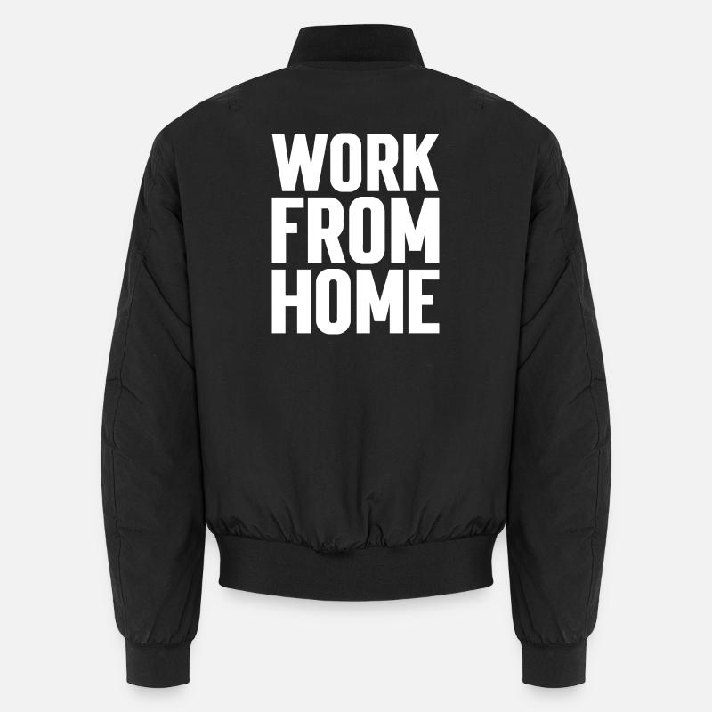 Work from home motivating tee - Unisex Bomber Jacket - black