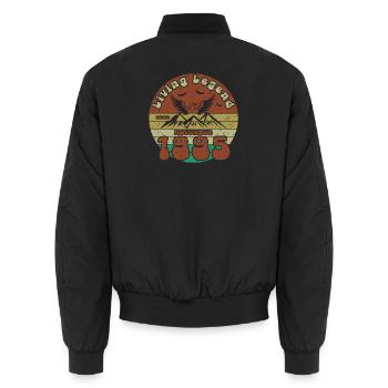 30. Geburtstag Living Legend since VIN 11/1995 - Unisex Bomberjacke - Schwarz - Hinten - AI Model Male 185 light (185cm)