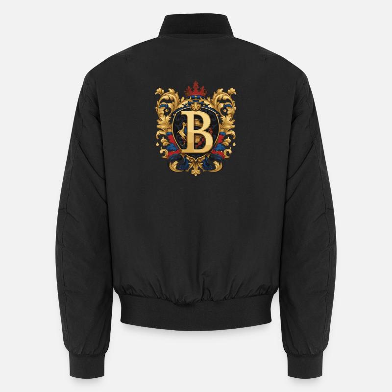 B Lettre Nom Couronne Bomber unisexe