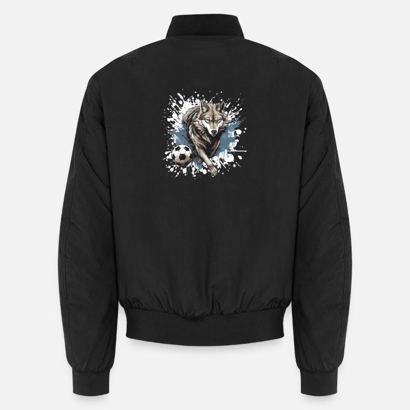 Wolf Fussball Team - Unisex Bomberjacke - Schwarz