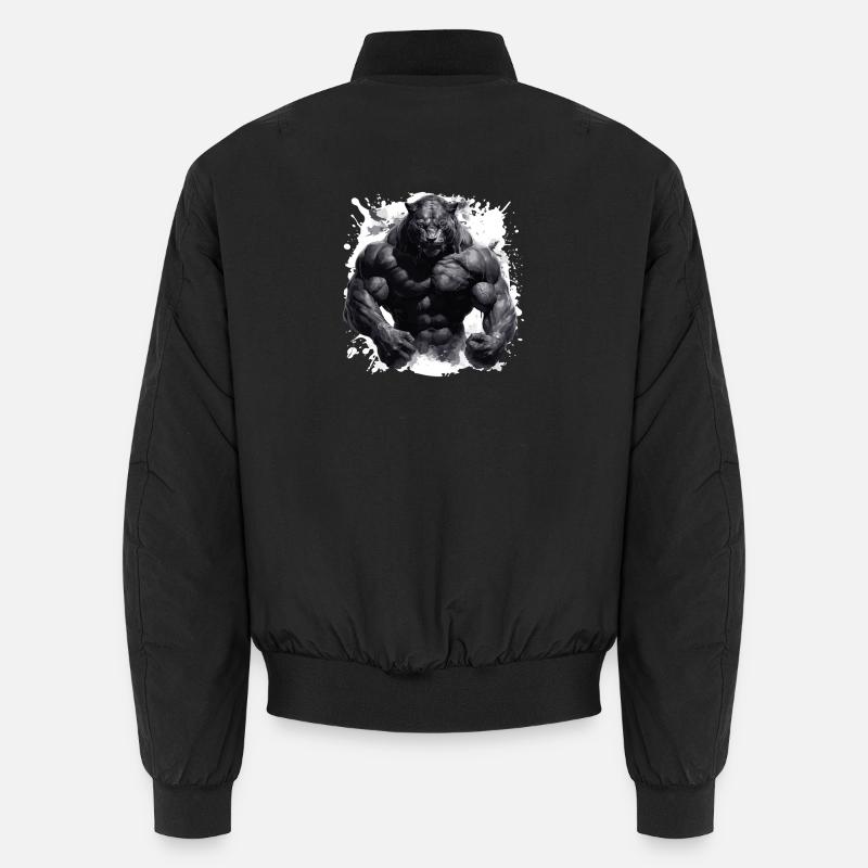 Muscle léopard Musculation Bête - Bomber unisexe - noir
