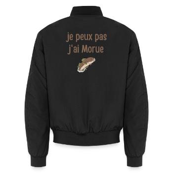 Je peux pas j'ai Morue - Bomber unisexe - noir - Dos - AI Model Male 185 light (185cm)