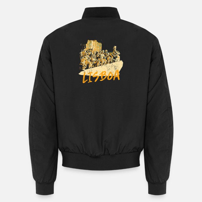 Monument Discoveries Lissabon ocker Illustration Unisex Bomberjacke