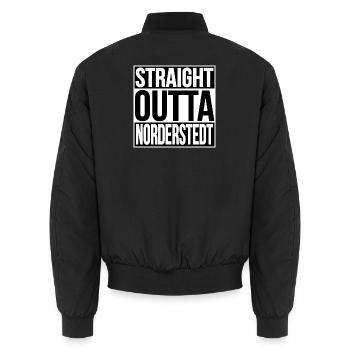 Straight Outta Norderstedt - Bomber unisexe - noir - Dos - AI Model Male 185 light (185cm)