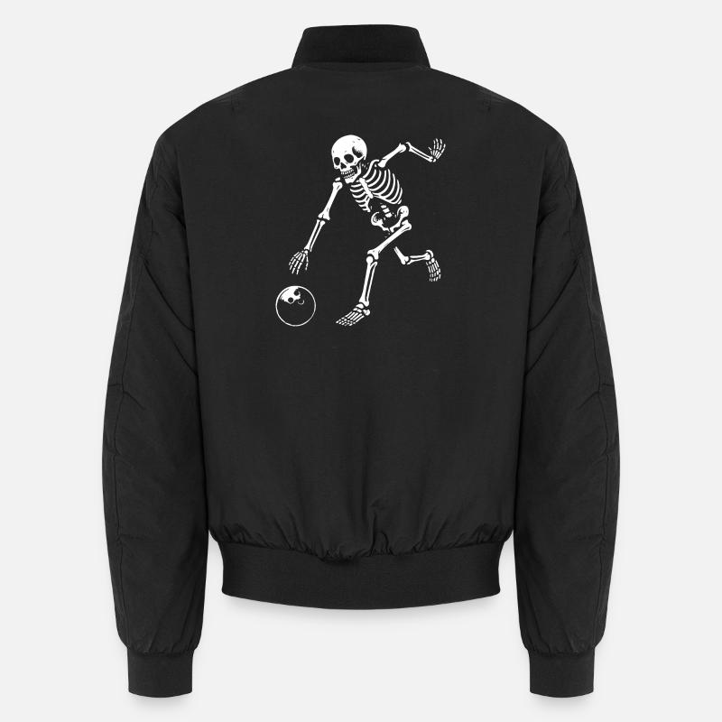 Skeleton Bowling spielen Unisex Bomberjacke