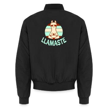 Lama Meditiert Yoga Llamaste Sonnenbrille Retro - Unisex Bomberjacke - Schwarz - Hinten - AI Model Male 185 light (185cm)