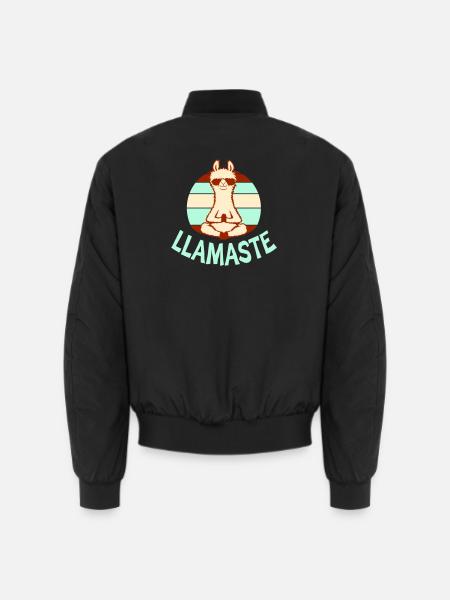 Lama Mediterer Yoga Llamaste Solbriller Retro - Unisex bomberjakke - sort