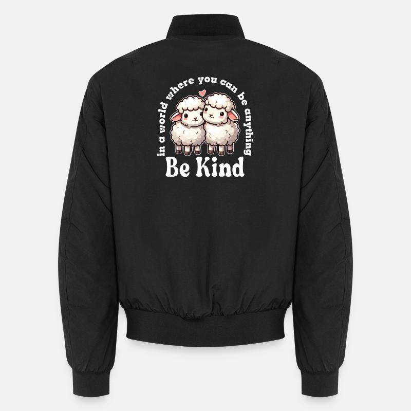 Two Cute Sheep Be Kind Unisex Bomber Jacket