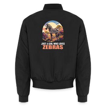 Zèbres Zèbre - Bomber unisexe - noir - Dos - AI Model Male 185 light (185cm)