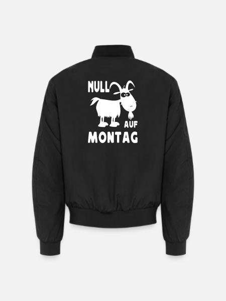 Null Bock Auf Montag Ziege Motiv - Unisex Bomberjacke - Schwarz