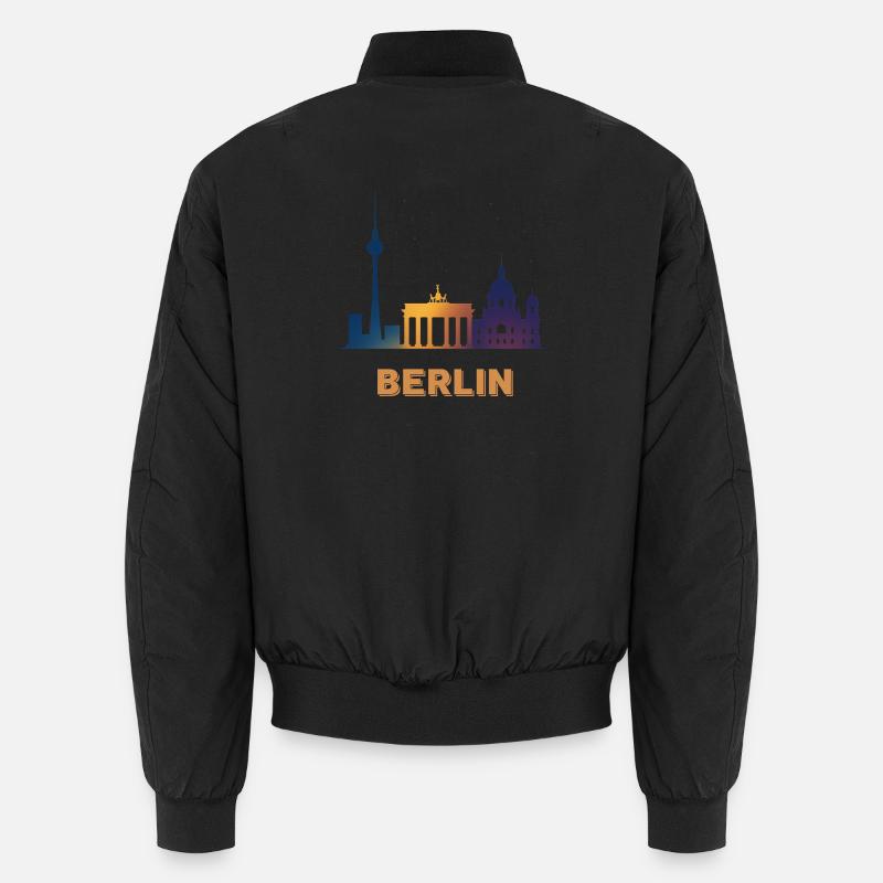 Berlin Skyline Gradient - Unisex Bomber Jacket - black