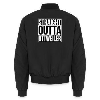 Straight Outta Ottweiler - Unisex Bomber Jacket - black - Back - AI Model Male 185 light (185cm)