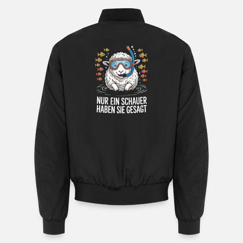 Nur ein Schauer – Lustiges Schaf Design Unisex Bomberjacke