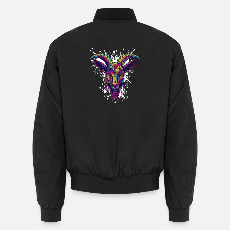 Colorful Goat Head Graffiti Unisex Bomber Jacket
