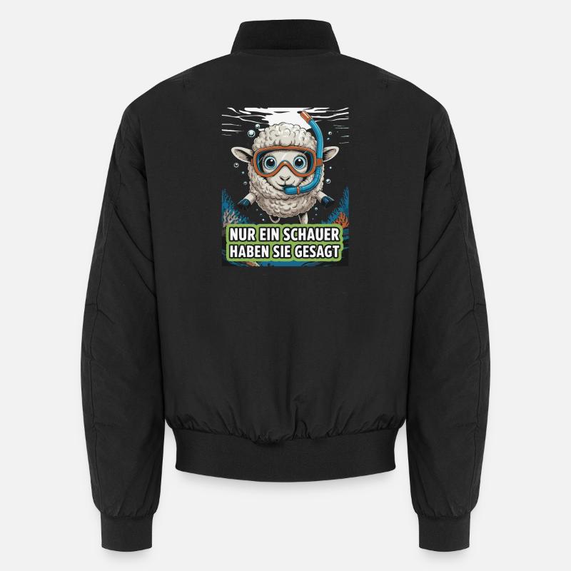 Nur ein Schauer – Lustiges Schaf Design Unisex Bomberjacke