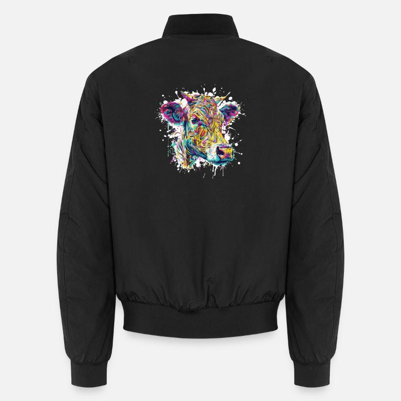 Éclaboussures de peinture de vache - Bomber unisexe - noir