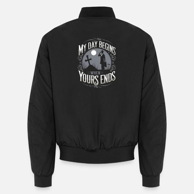 Mein Tag beginnt, wenn deiner endet - Halloween Unisex Bomberjacke