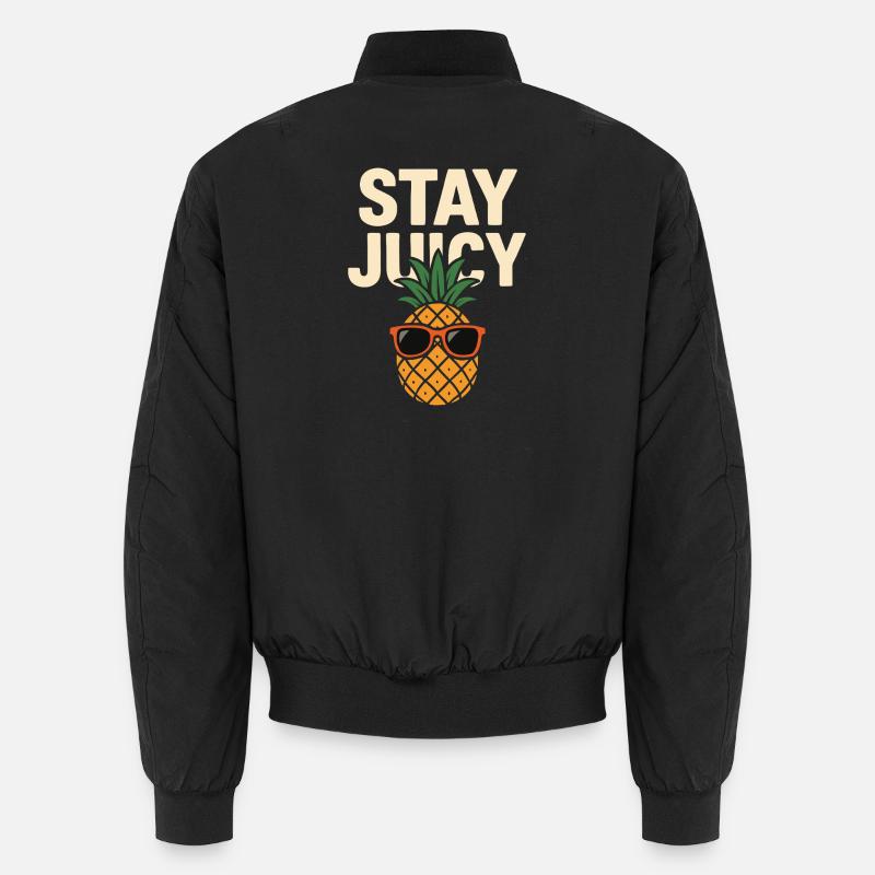 Stay Juicy - Design d’ananas cool - Bomber unisexe - noir