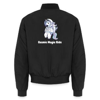 Licorne cosmique Voyage dans l’espace - Bomber unisexe - noir - Dos - AI Model Male 185 light (185cm)