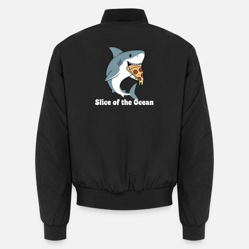 Shark bites pizza Unisex Bomber Jacket