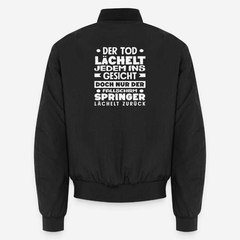 Funny Skydiver Adrenaline Junkie Death - Unisex Bomber Jacket - black