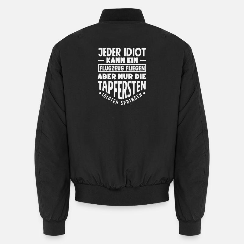 Funny Skydiver Adrenaline Junkie Brave - Unisex Bomber Jacket - black